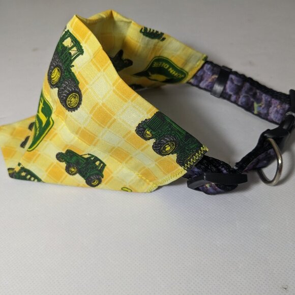 NEW- Homemade John Deere Tractors Dog Bandana (8" x 6") Size S-M - Picture 5 of 7